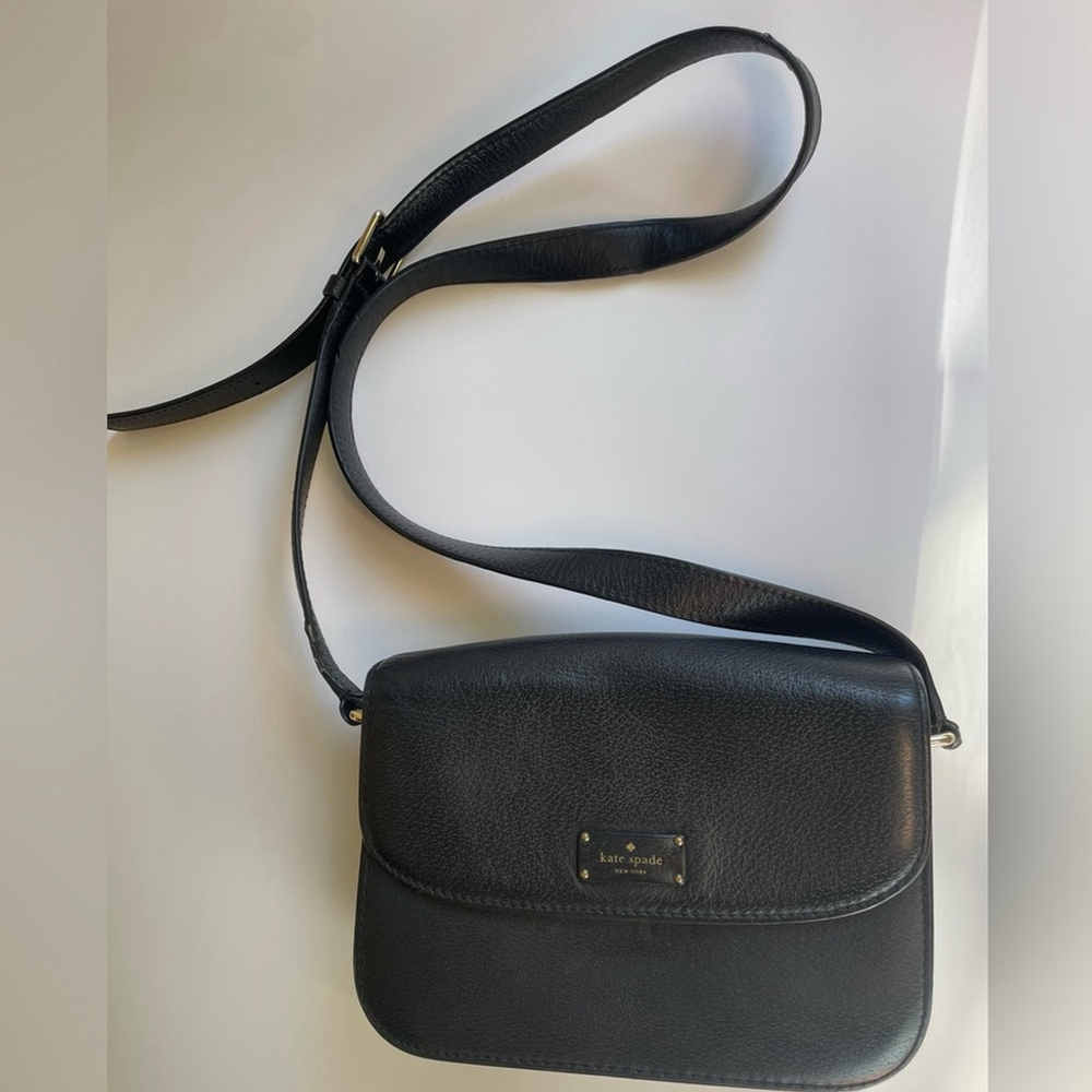 Kate Spade Black Adelaide Grove Street Black Leather Crossbody Shoulder Bag